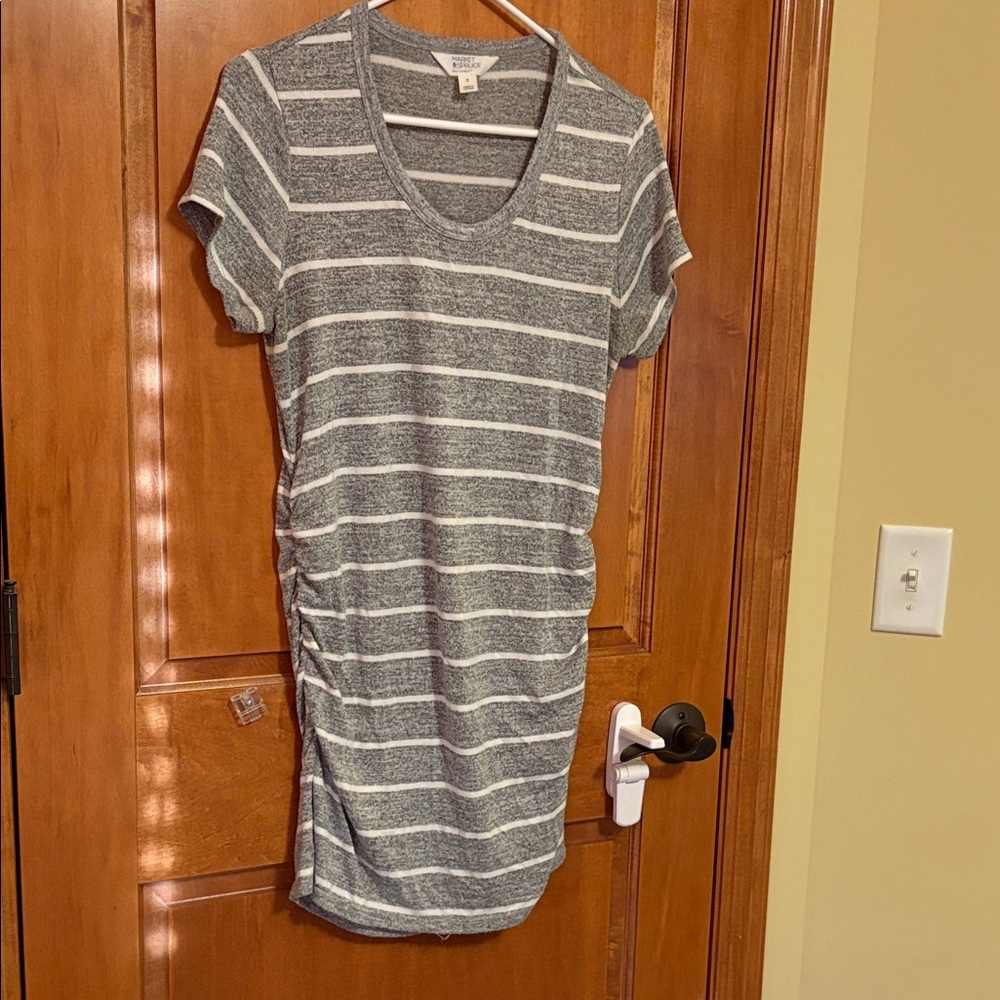 Gray and White Striped Maternity T-Shirt Market & Spruce